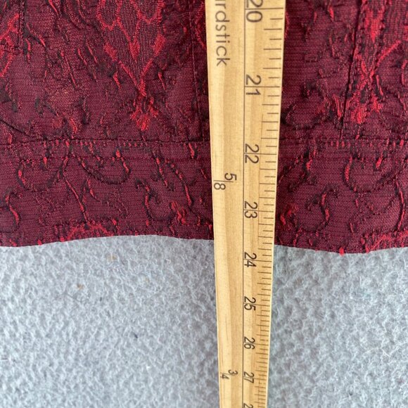 J Jill Jacket Womens Large Red Brocade Button Wool Blend Collared Pocket Shacket - Picture 10 of 11